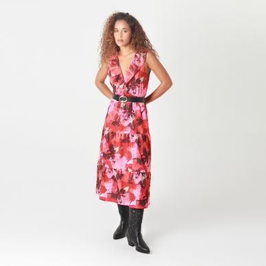 Vestido Cuello V Manga Sisa