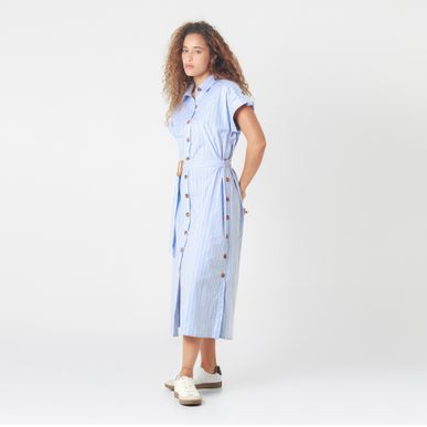 Vestido Cuello Camisero Manga Sisa