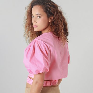 Blusa Cuello Redondo Manga Corta