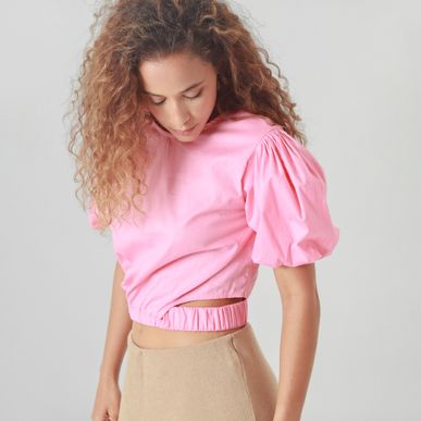 Blusa Cuello Redondo Manga Corta