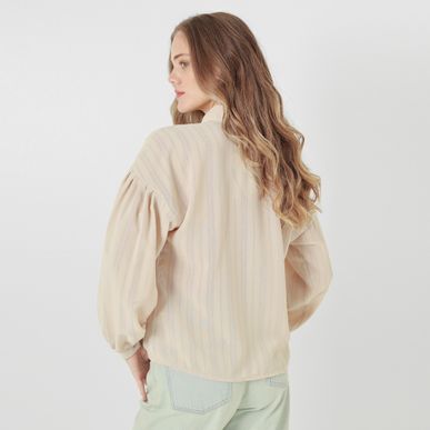 Blusa Cuello Camisero Manga Larga