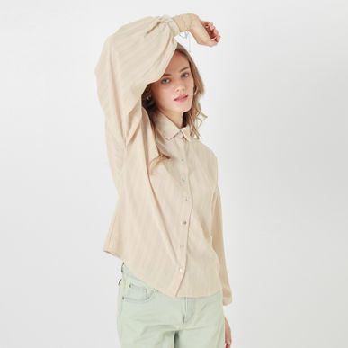 Blusa Cuello Camisero Manga Larga