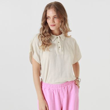 Blusa Cuello Sport Manga Corta