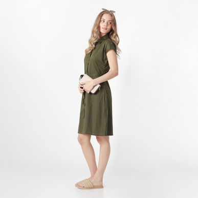 Vestido Cuello Camisero Manga Sisa