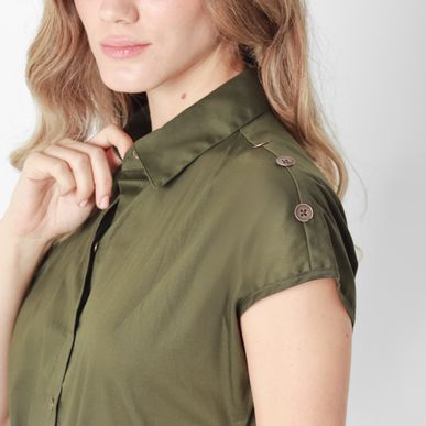 Vestido Cuello Camisero Manga Sisa