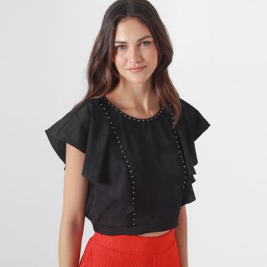 Blusa Cuello Redondo Manga Corta