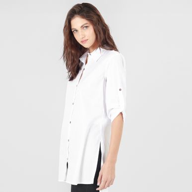 Blusa Cuello Camisero Manga Larga