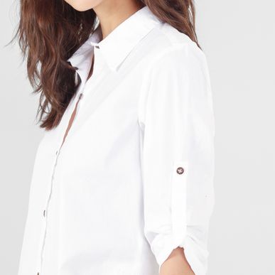 Blusa Cuello Camisero Manga Larga