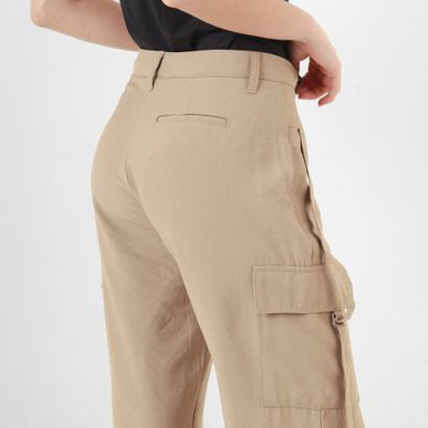 Pantalon Tipo Cargo Tiro Alto Bota Recta