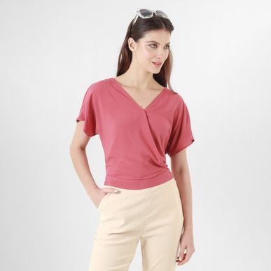 Blusa Cuello V Manga Corta