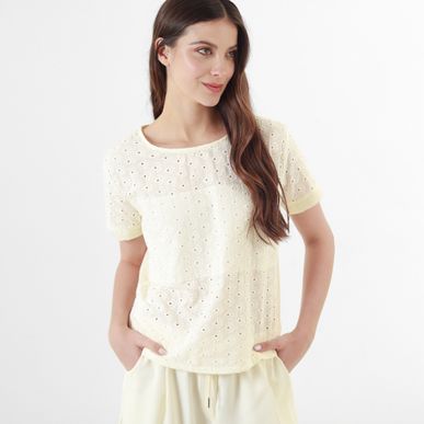 Blusa Cuello Redondo Manga Corta