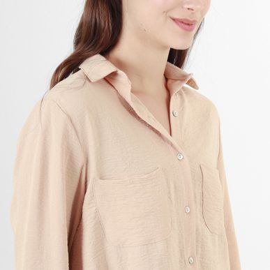 Camisa Cuello Camisero Manga Larga