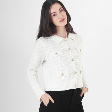 Chaqueta Cuello Redondo Manga Larga