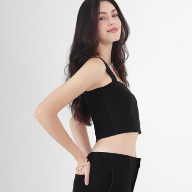Blusa Cuello U Manga Tiras