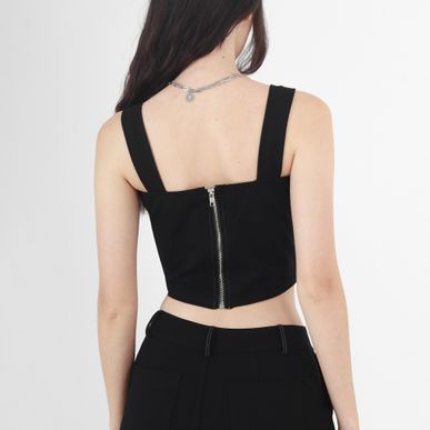 Blusa Cuello U Manga Tiras