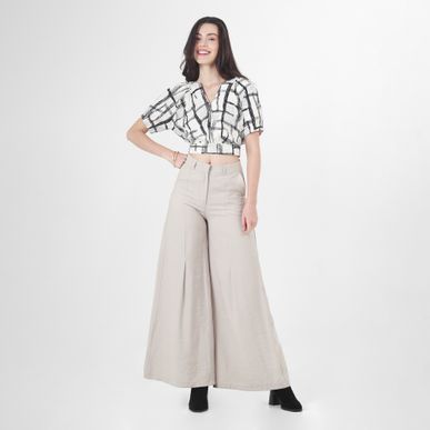 Pantalon Tiro Alto Bota Palazzo