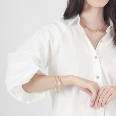 Blusa Cuello Camisero Manga 3Cuartos