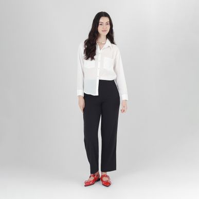 Blusa Cuello Camisero Manga Larga