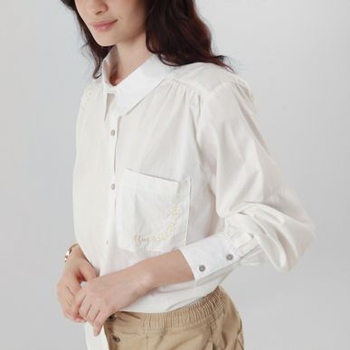 Camisa Cuello Camisero Manga Larga