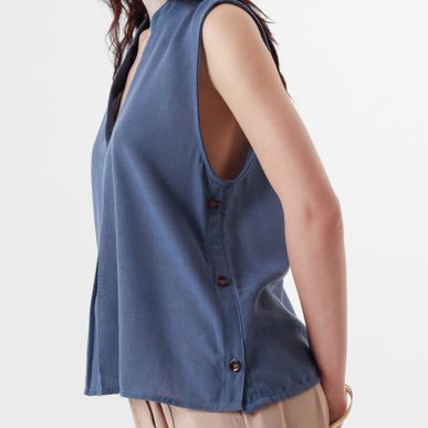 Blusa Cuello Alto Manga Sisa