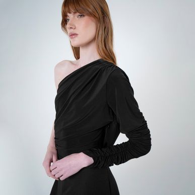 Enterizo Cuello Asimetrico Manga Larga