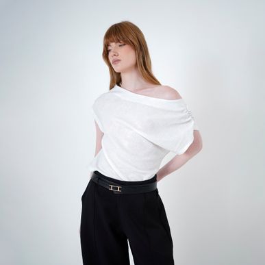 Blusa Cuello Ojal Manga Corta