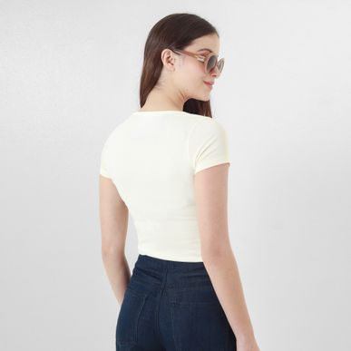 Camiseta Cuello Cuadrado Manga Corta