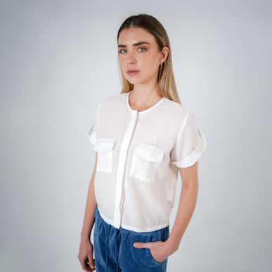 Blusa Cuello Redondo Manga Corta
