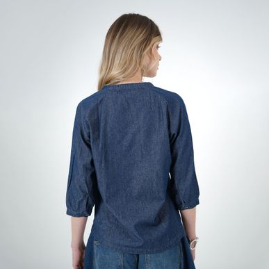 Blusa Cuello En V Manga 3/Cuartos