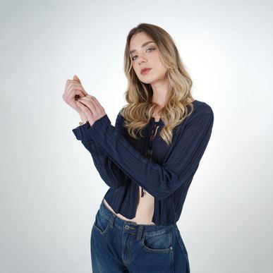 Sweater Cuello V Manga Larga