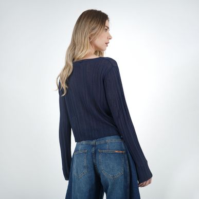 Sweater Cuello V Manga Larga