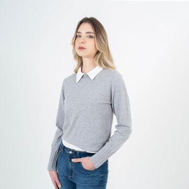 Sweater Cuello Redondo Manga Corto