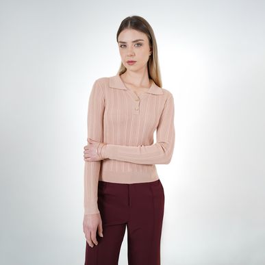 Sweater Cuello Camisero Manga Larga