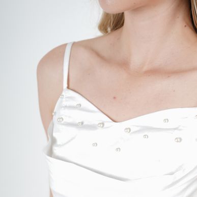 Blusa Cuello Corazon Manga Tiras