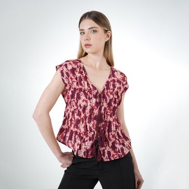 Blusa Cuello V Manga Sisa