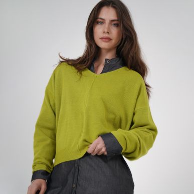 Sweater Cuello V Manga 3/ Cuartos