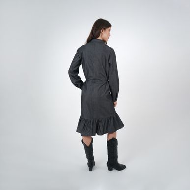 Vestido Cuello Camisero Manga Larga