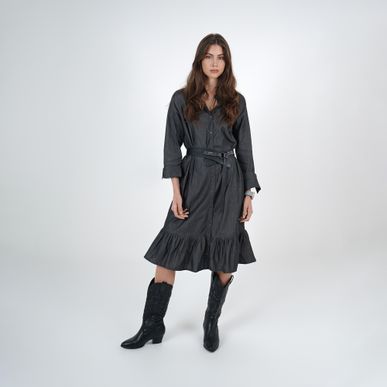 Vestido Cuello Camisero Manga Larga