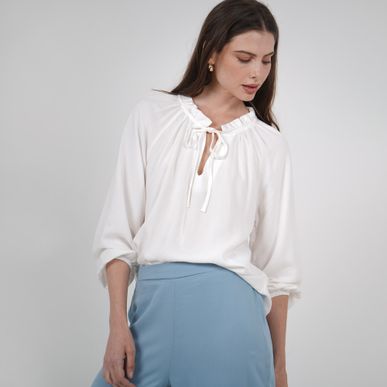 Blusa Cuello V Manga 3Cuartos