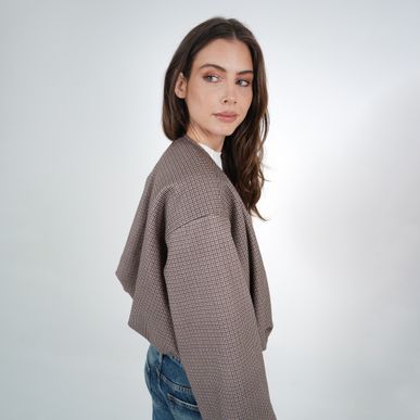 Chaqueta Cuello Redondo Manga Larga