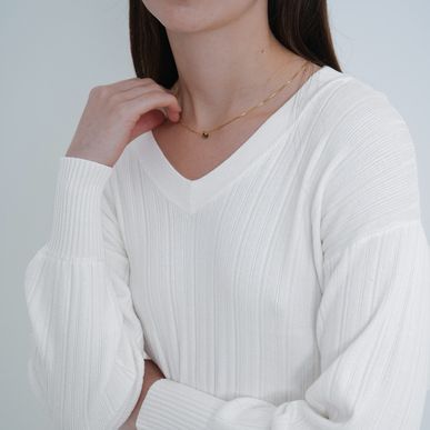 Sweater Cuello Pico Manga Larga