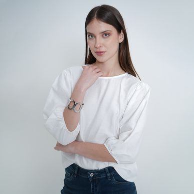 Blusa Cuello Redondo Manga 3/ Cuartos