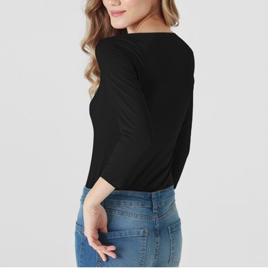 Camiseta Cuello Cuadrado Manga Larga