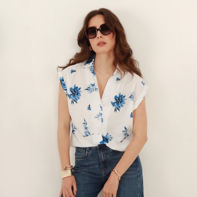 Blusa Cuello Camisero Manga Sisa