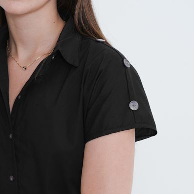 Vestido Cuello Camisero Manga Corta