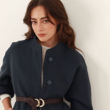 Chaqueta Abrigo Mujer Cuello Alto - Elegante y Versátil para Oficina y Casual | FDS