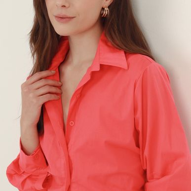 Blusa Cuello Camisero Manga Larga