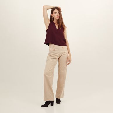 Blusa Cuello V Manga Sisa